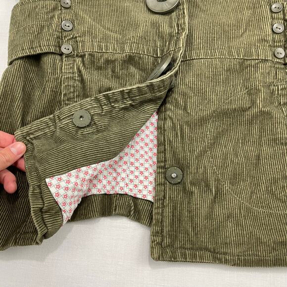 VTG Y2K Mossimo Green Corduroy PeaCoat Jacket size M Preppy Military - Picture 10 of 10